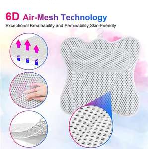 Hot Selling Bathtub Pillow Neck Support 6D <strong>Air</strong> Mesh Spa Pillow Comfortable Soft Luxury <strong>Bath</strong> <strong>Cushion</strong> with 6 Suction Cups - Product Image 3