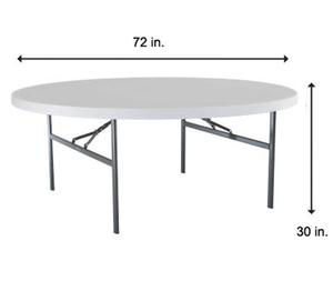USA DELIVERY Wholesale <b>Folding</b> Banquet <b>Tables</b> 48" 60" 72"Commercial <b>Round</b> Plastic <b>Folding</b> <b>Tables</b> for Restaurants Events Catering - Product Image 2