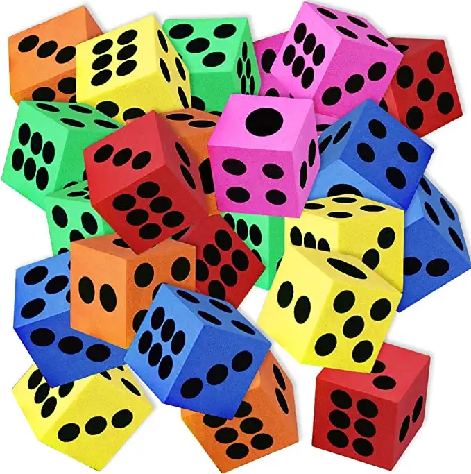 3.8CM EVA foam dice game Playing foam custom color dice game  48pcs/pack  Colored Dice for Board Games