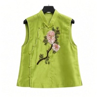 Gilet extérieur pour femme en soie Kesi de luxe, broderie Luneville perlée à la main, nouveau style chinois