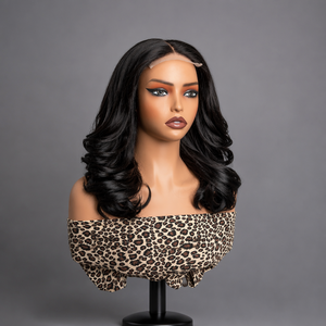 <span class=keywords><strong>Parrucca</strong></span> Body Wave con Chiusura in Pizzo 4x4, <span class=keywords><strong>Capelli</strong></span> Umani e Sintetici, Nero Naturale, Vendita all'Ingrosso - Product Image 2