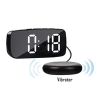 Relógio de mesa digital led, vibrador para cama alarme vibratório com vibração para surdos e audição