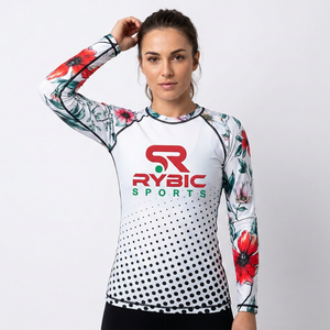 สินค้ามาใหม่ RYBIC SPORTS MMA Rashguard แขนยาว ยูนิเซ็กซ์ ผ้ารัดรูป สแปนเด็กซ์ ป้องกันการฉีกขาด 220 กรัม พิมพ์ลายแบบ Sublimated เต็มตัว - Product Image 1