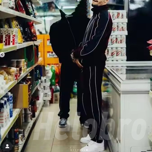 Factory Design <strong>Jogger</strong> Velvet Sweatsuit <strong>Warm</strong> Velour Color Blocks Reflective Stripes Zip Tracksuit for Men - Product Image 2