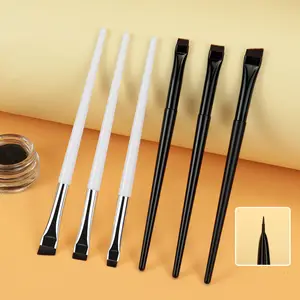 Wholesale sharp and strong thin bristle hair private label eyebrow eyeliner brush thin angled eyebrow brush