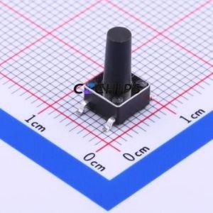 K2-1102SP-P4SC-04 Tactile Switch SMD-4P,6x6mm Switch Single Pole Single Throw Round Button 2.5N Vertical Mount - Product Image 1