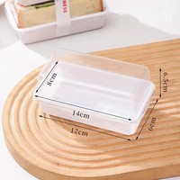 Boîte d'emballage alimentaire en PET pour demi-sandwich, thermoscellée, jetable, transparente, anti-buée, pour pain, desserts et sandwichs à emporter