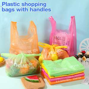 Bolsas de Plástico Biodegradables con Refuerzo Lateral y Asas, Bolsas de Compras Coloridas para Camisetas, Bolsas de Supermercado para Pequeños Negocios y Comercios Minoristas - Product Image 6