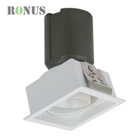 Spot encastré LED COB moderne carré mini 7W à dissipation thermique optimale, anti-éblouissement profond, orientable et réglable pour hôtel