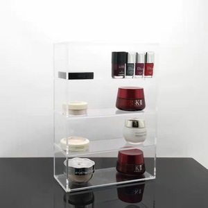 Acrylic Storage Box Four Layer Cosmetic Organizer Dustproof Desktop <b>Skincare</b> Makeup <b>Holder</b> Simple Style 10-20 L Capacity - Product Image 2