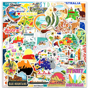50 Uds Australia paisaje viaje Graffiti pegatinas para maleta equipaje bolsa decoración canguro Sydney regalo pegatina - Product Image 1