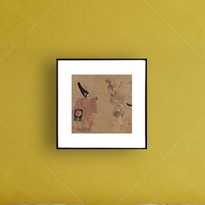 Truyền Thống Trung Quốc cổ điển hình bức tranh thân thiện với môi mực giclee in vải nghệ thuật khung hình vuông màu đen hình kim loại - Product Image 1