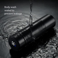 Bouteille d'eau intelligente en acier inoxydable de 500 ml pour l'extérieur, avec rappel thermique intelligent et écran LED, pour les voyages et les tasses
