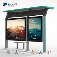 Abri de bus intelligent extérieur en aluminium avec affichage numérique, API et intégrations, écran LCD