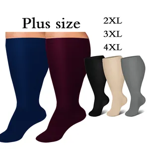 XXXXL Plus Size Large Calf Ready Soothing Comfy Support Empêche les chaussettes de compression d'infirmière grandes tailles