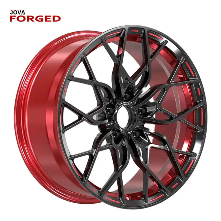 China Car Sport Rim Malaysia Brushed 20 Inch Rims Black Red Alloy Wheel