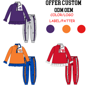Ensemble <span class=keywords><strong>jogging</strong></span> polo à volants pour filles et femmes XY0811, haut à manches longues avec ourlet à volants, pantalon de <span class=keywords><strong>jogging</strong></span> à volants sur le côté - Product Image 1