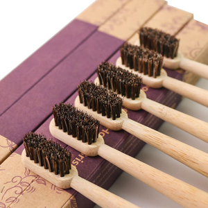 Brosse à <span class=keywords><strong>dents</strong></span> biodégradable zéro déchet, manche en bambou, poils naturels en crin de cheval - Product Image 5