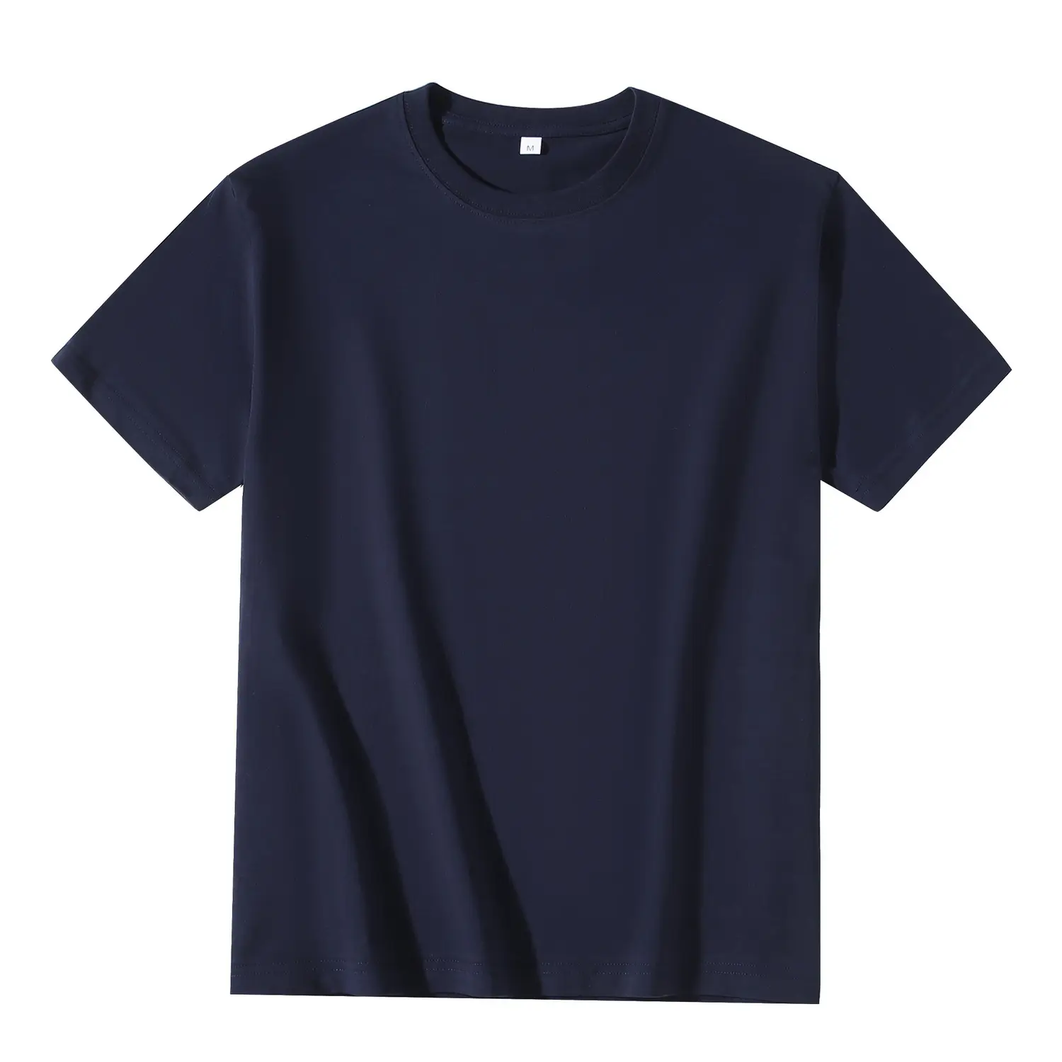 220g serré Cerro coton peigné 20 fils col rond Logo personnalisé couleur unie t-shirt demi manches courtes chemises de broderie blanches