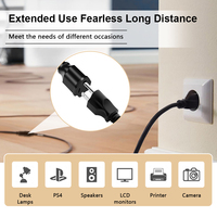 Cordon d'extension électrique professionnel certifié XUZHAO SJT NEMA 5-15P/R, norme américaine, 1,5 m, 125 V, IP20, cuivre/PVC, 10-15 A
