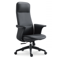 Chaise de direction en cuir pleine fleur de luxe, ergonomique, à dossier haut, avec base en aluminium, sièges élégants pour managers
