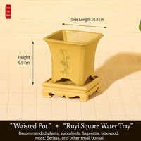 Pot Bunga Resin untuk Penggunaan di Taman, Pot Minimalis Gaya Cina dengan Banyak Lubang Drainase, untuk Tanaman Anggrek Daun Kecil Merah