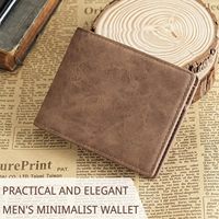 Dompet kulit PU modis sederhana pria, kelas atas kapasitas besar dengan penutup bisnis lintas batas dolar AS