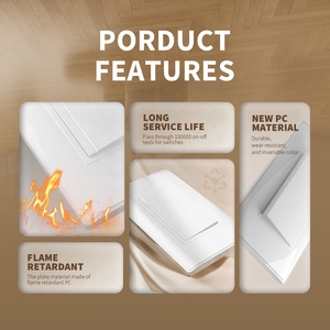 Thiết Kế Cổ Điển Chất Lượng PC Màu Trắng Chuyển Đổi Và Ổ Cắm Mỹ Loại 250V 1 Gang 1 Cách 2 Cách Tường Ánh Sáng Thiết Bị Chuyển Mạch Lớn Rocker - Product Image 4