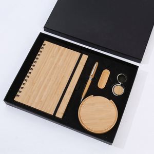 Executive Bamboo Gift Set: <b>Personalized</b> Notebook, <b>Keychain</b>, & Pen - Elegant Corporate Gifts & Employee Appreciation - Product Image 3