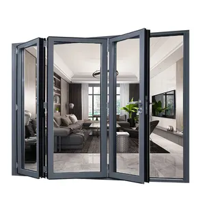 2023 Allemagne fait quincaillerie de haute qualité porte moderne multi-pliante portes en verre pliantes en aluminium Patio bi portes patio pliantes