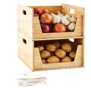Wooden Stackable <b>Storage</b> <b>Box</b> Rectangle Solid Color Stacking <b>Kitchen</b> Office Use - Product Image 2