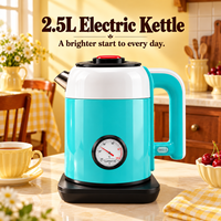 Ketel Listrik 2.5L Lapis Ganda Anti Panas Alas Dapat Dilepas Termometer Analog Daya Tinggi 1500W