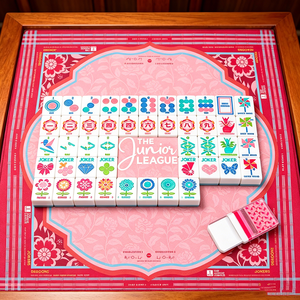 <span class=keywords><strong>Mahjong</strong></span> de luxe pliable 160 pièces à quatre couches avec angles prononcés et couleurs vibrantes, ensemble de <span class=keywords><strong>Mahjong</strong></span> américain en acrylique rose prismatique - Product Image 2