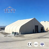 Tente de réception robuste à toit arqué en aluminium et PVC, grande, résistante au vent, pour entrepôt industriel, avion, extérieur
