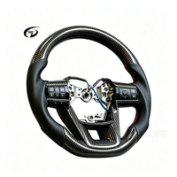Volant personnalisé en fibre de carbone véritable noire avec interrupteur, adapté à la Toyota Hilux Revo