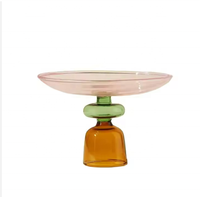 Bol à bijoux en verre borosilicaté multicolore résistant à la chaleur soufflé à la main sur mesure avec base
