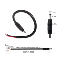 Prise mâle cylindrique 4.0*1.7mm DC4017, connecteur DC, pièce de rechange 20AWG 200mm pour veilleuse intelligente, lampe de bureau à protection oculaire