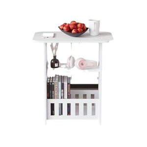 Mesa Auxiliar Estrecha con Estante de Almacenamiento, Mesa de Noche Delgada <span class=keywords><strong>para</strong></span> Espacios Pequeños, Sala de Estar, Dormitorio - Product Image 1