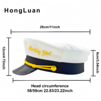 Chapeaux de Capitaine Blancs et Noirs en Gros pour Hommes – Idéaux pour les Équipes, les Mariés, les Garçons d'Honneur et les Enterrements de Vie de Garçon