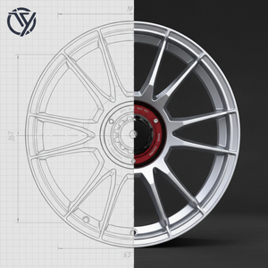 Ruedas de Alto Rendimiento para Pista: Diseño Centerlock Personalizado - Aluminio Forjado 6061-T6 con Detalle de Tapa Roja - Product Image 4