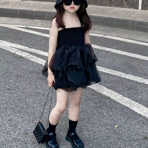 Abito estivo elegante personalizzato da fabbrica di abbigliamento per ragazze abiti da mamma Me con spalline sottili collo quadrato e Tutu al ginocchio - Product Image 4