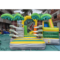 Château gonflable combiné T-Rex commercial personnalisé, château gonflable pour enfants avec toboggan