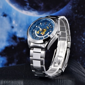 Reloj PAGANI DESIGN 2025 Deportivo de Lujo para Hombre, Automático, Mecánico, de Acero Inoxidable, Resistente al Agua 10 Bar, con Cristal, Hora Mundial GMT, NH34 - Product Image 5