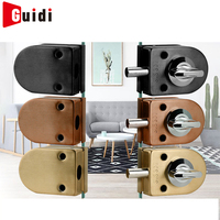 Cerradura Moderna de Acero Inoxidable sin Perforación para Puerta de Doble Vidrio con Pomo Interruptor y Pestillo Deslizante, Instalación con Tornillos