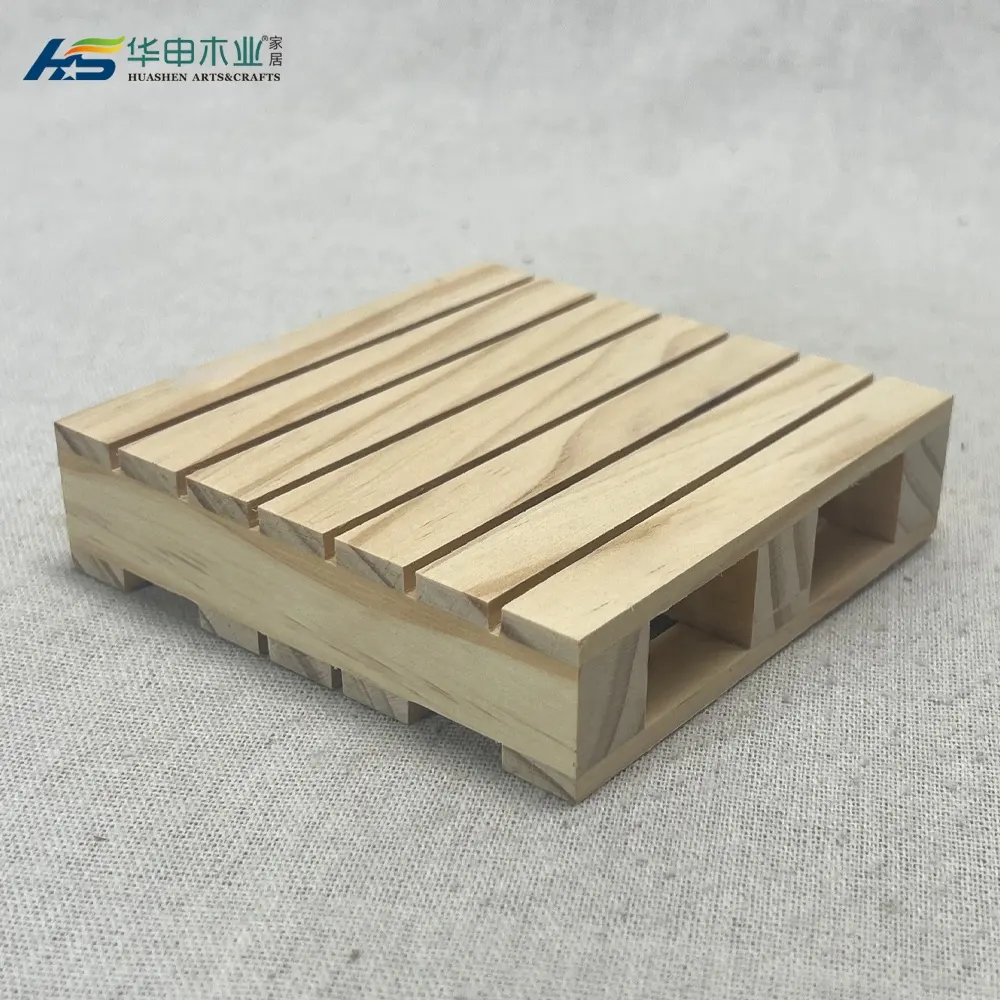 Caoxian Huashen Cheap high quality handcraft euro pallet wood exquisite Craft wooden pallet Plaque Set of 6 durable wood pallet