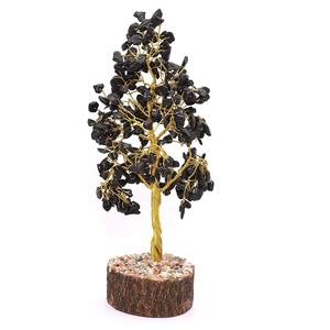 Arbre de vie en obsidienne noire naturelle, pour la guérison complète, le Reiki, décoration de Table, fil d'or - Product Image 1