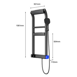 Panneau <span class=keywords><strong>de</strong></span> <span class=keywords><strong>douche</strong></span> cascade LED à succès avec mitigeur thermostatique numérique intelligent, fonction pluie et douchette à main, prêt à être expédié - Product Image 6