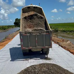 Geomalla plástica compuesta biaxial, puente de pavimentación de carreteras para construcción de carreteras