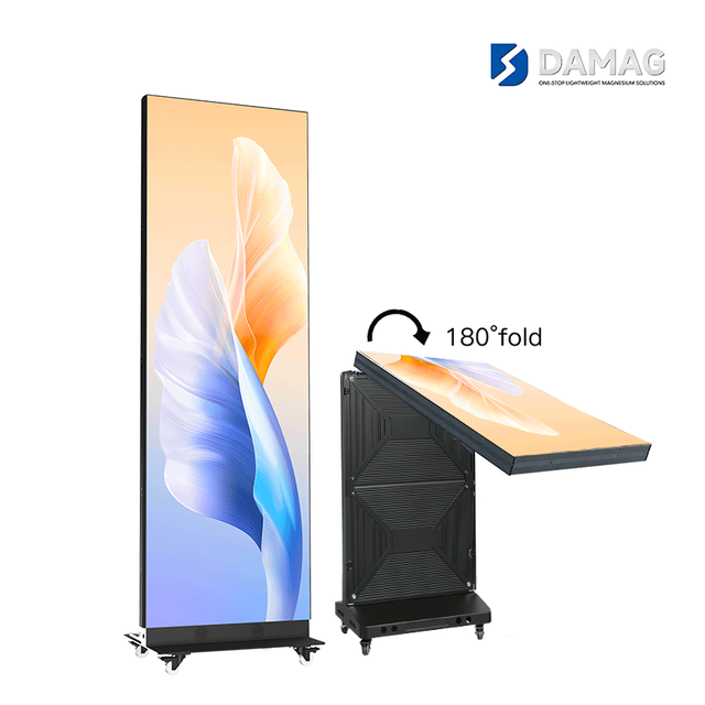 GOB P1.86 P1.25 P1.53 P2 P2.5 Portable Foldable LED Poster Screen Movable Indoor Digital Signage Banner Video Wall Totem Standee