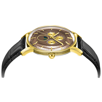 Montre-bracelet pour homme, directement de l'usine, étanche 3 ATM, bracelet en cuir de haute qualité, mouvement à quartz japonais, verre bombé